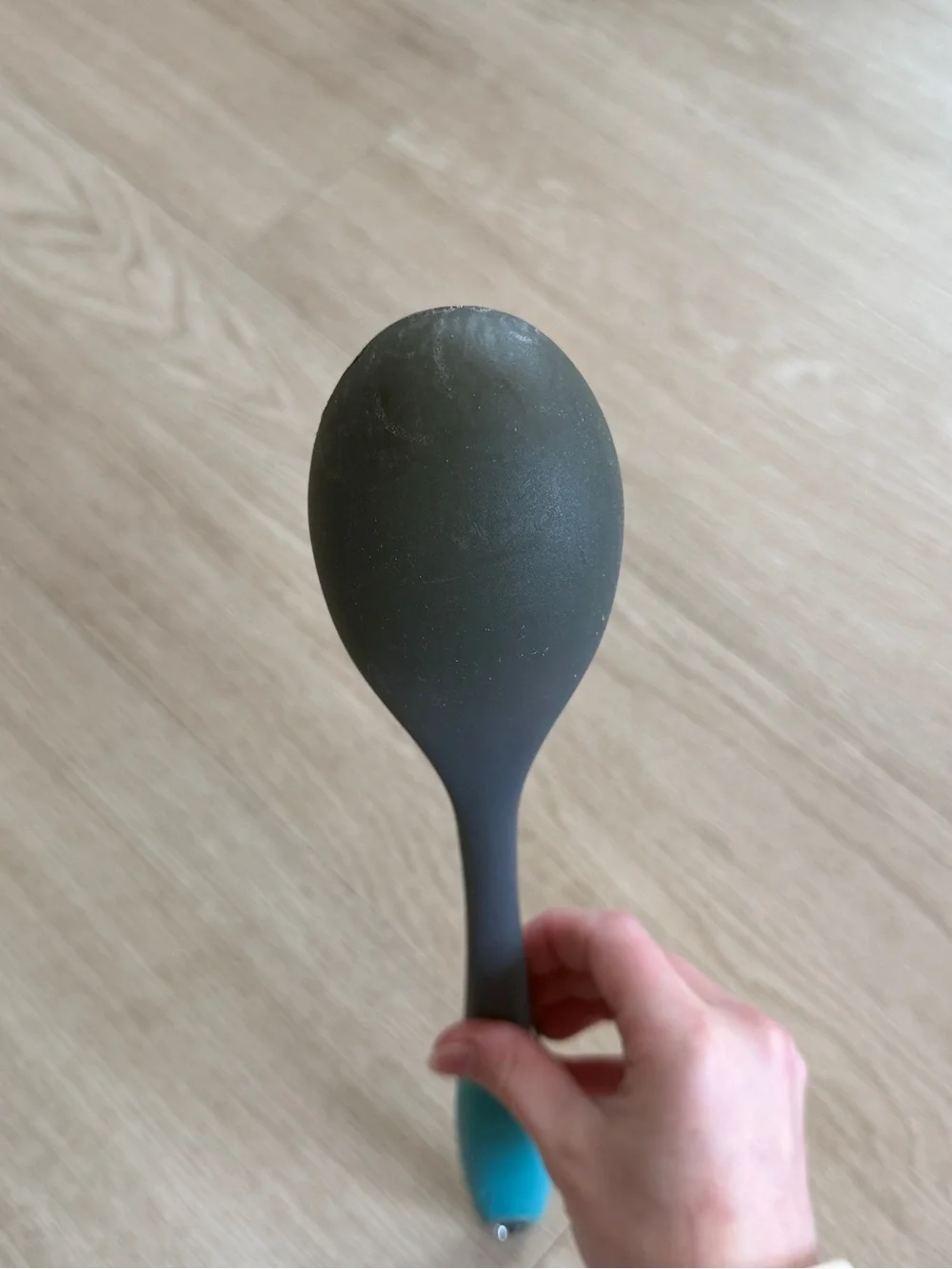 Vintage Farberware Nylon Basting Serving Spoon 14” Turquoise Silicone Handle